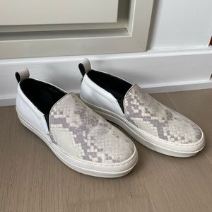 Alexander McQueen Suede Snakeskin Slide Ons